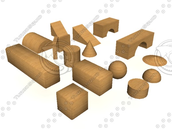 wooden blocks 3ds - Toy Wood Blocks by Moocow 161